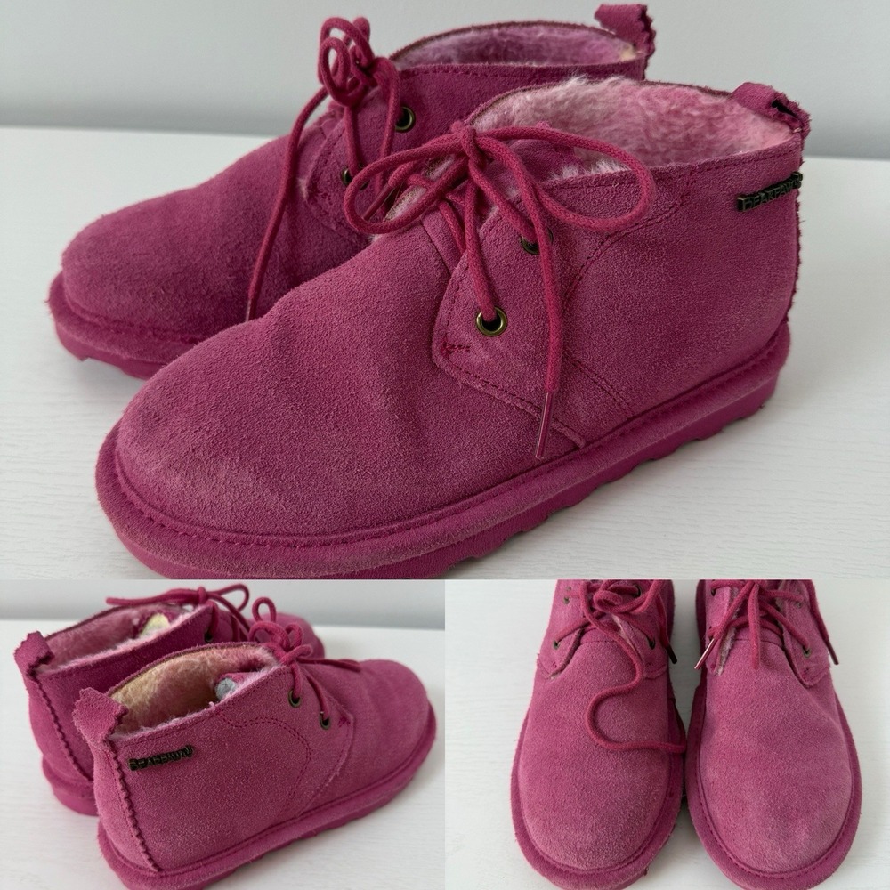 Bearpaw Shorty Youth  Ankle Hypnotic‎ Violet  SIZE 1 Chukka Skye Suede Pink